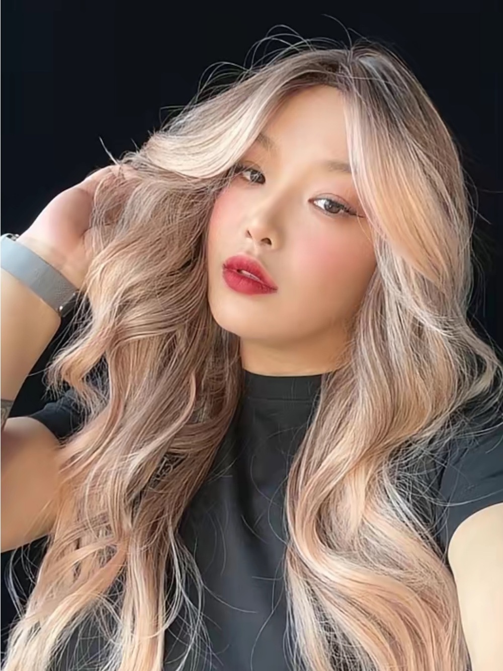 Edgy! JB Extensions!! Blonde Rose Gold Long Wavy Women’s Hair Extensions / Wig